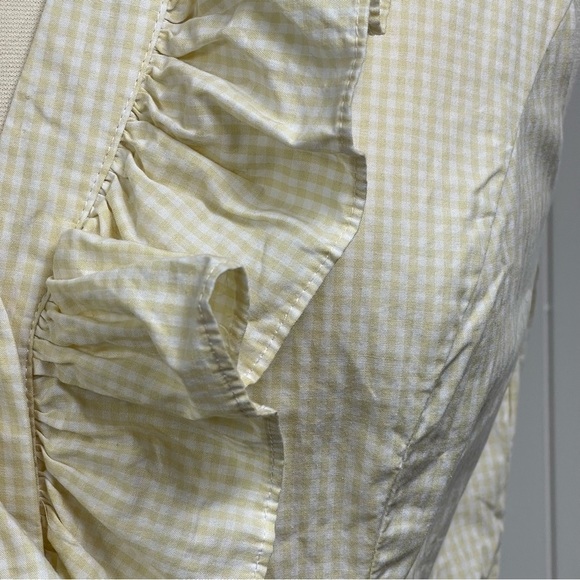 YELLOW Gingham Sleeveless Cotton Dress Size 12 - Picture 4 of 12